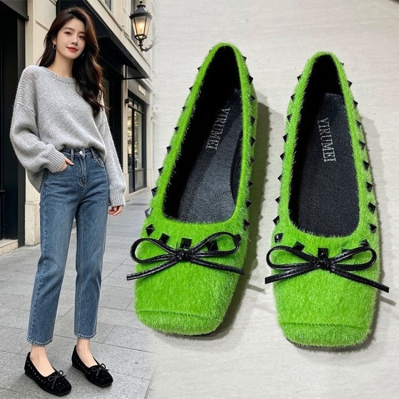 Loafer Flat Women - French-style Square-toe Flat Shoes, Shallow Grandma