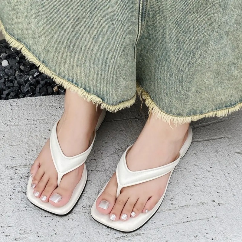 Women Solid Square Toe Flip Fl - Women'S Shoes For Flat Feet 评论和价格