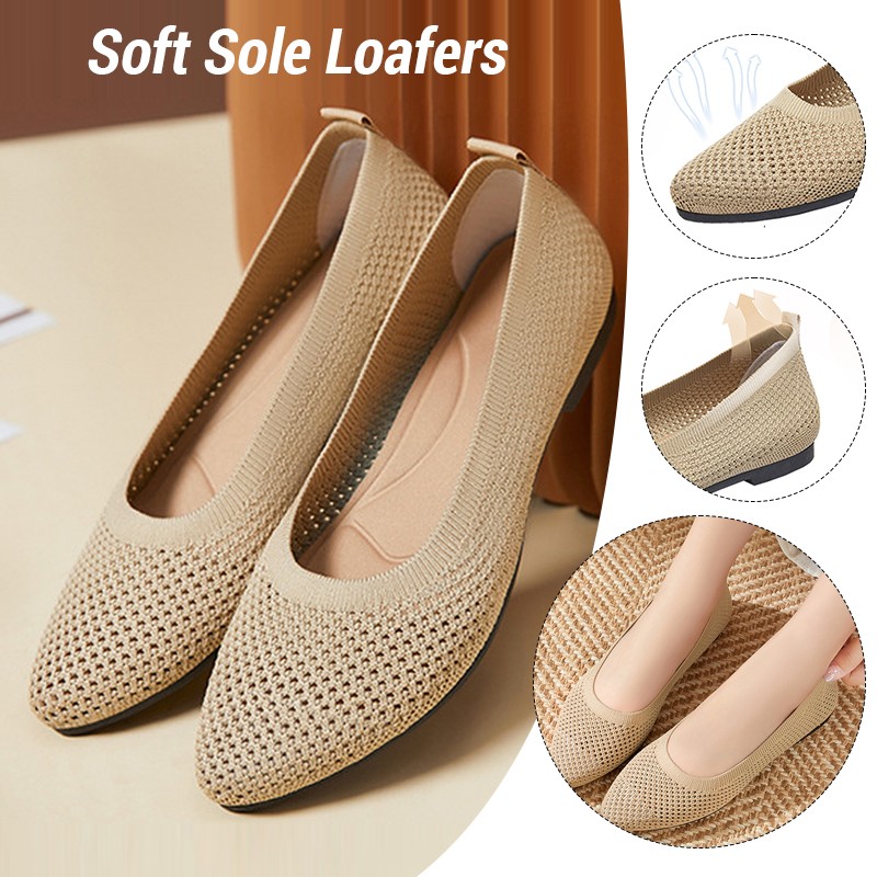 Women Flat Shoes Knitted Loafe - Ballet Flat Women 评论和价格