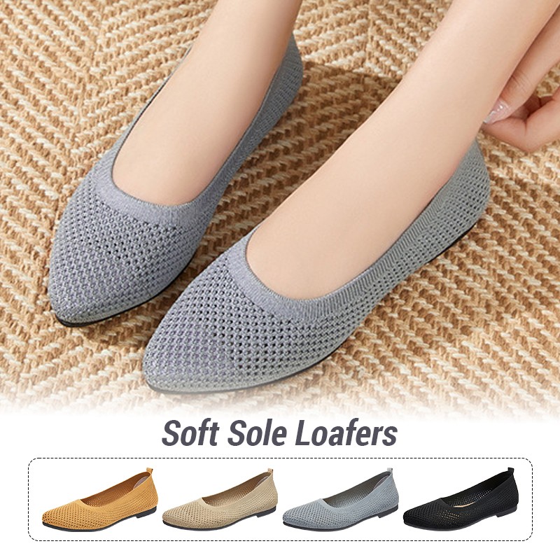 Women Flat Shoes Knitted Loafe - Ballet Flat Women 评论和价格