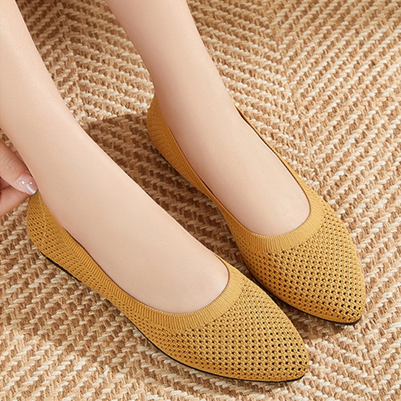 Women Flat Shoes Knitted Loafe - Ballet Flat Women 评论和价格
