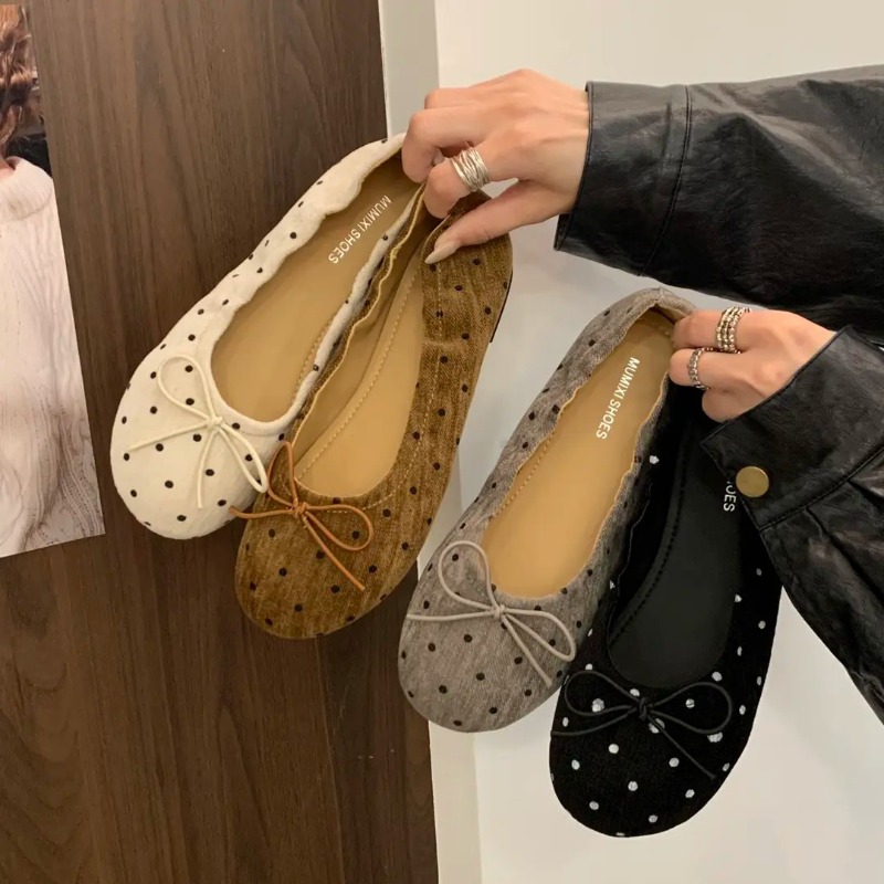 Women Polka Dot Ballet Flats S - Ballet Flat Women 评论和价格