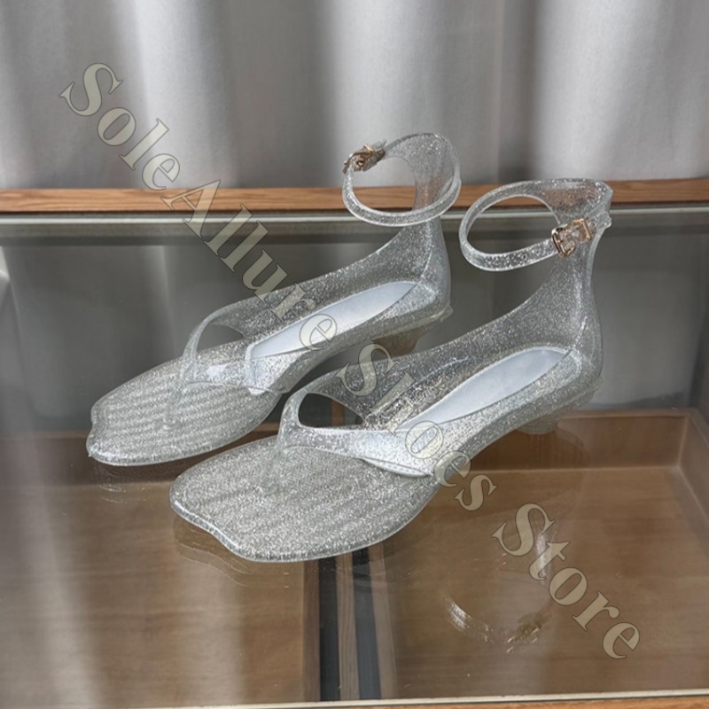 Glitter Jelly Sandals With Ank - Jelly Sandal Women 评论和价格