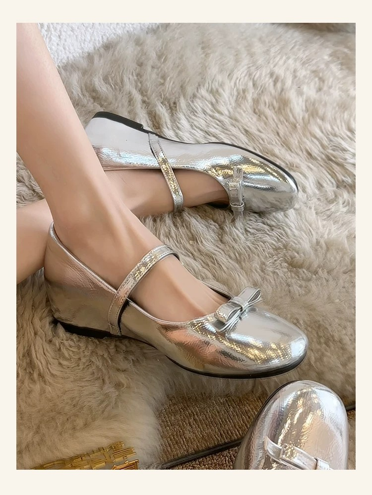 French-style bow square-toe fl - Ballet Flat Women 评论和价格