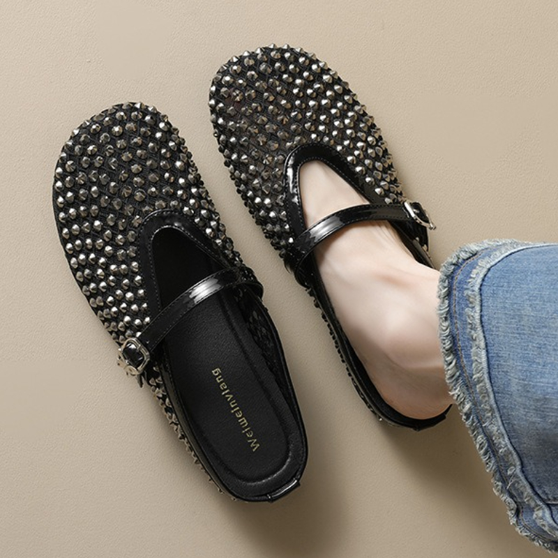 Mesh Rhinestone Brand Slippers - Mule Slip On 评论和价格