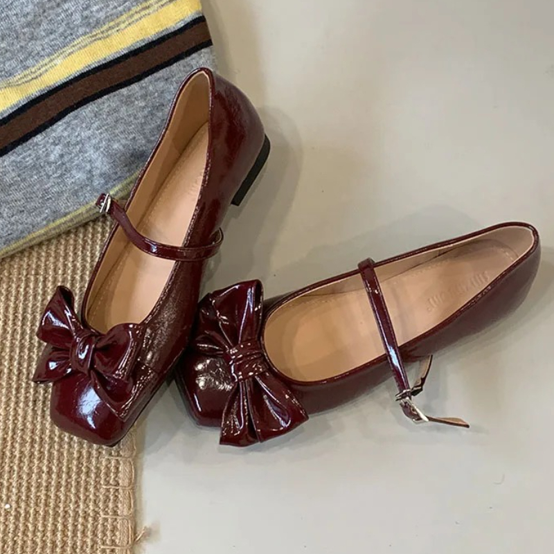 Cute Bowknot Square Toe Design - Women Shoes Brand 评论和价格
