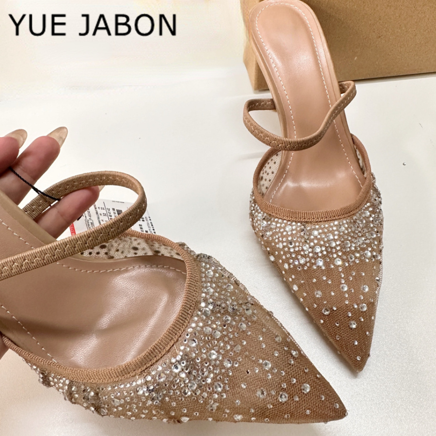 Mesh Rhinestone High Heel Sand - Women Shoes Zara 评论和价格