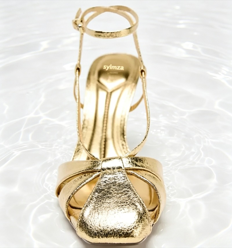 Fashion Gold Thin Heeled Sanda - Women Shoes Brand 评论和价格