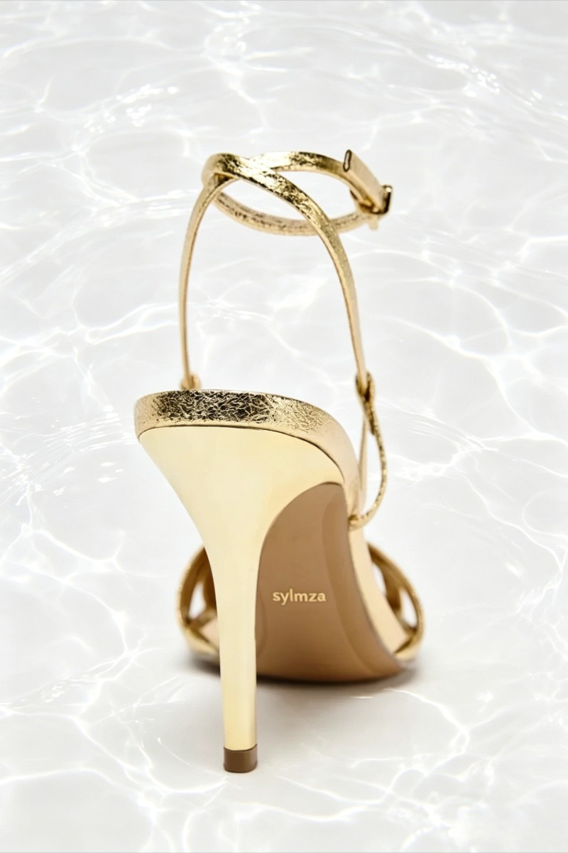 Fashion Gold Thin Heeled Sanda - Women Shoes Brand 评论和价格