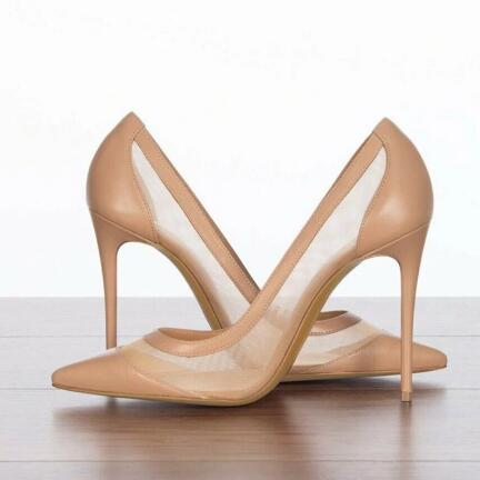 Sexy Nude Pink Black Suede Mes - Women'S Shoes Size 12 评论和价格