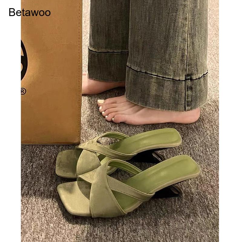 Women's Curved Block Heel Mule - Mule Slip On 评论和价格
