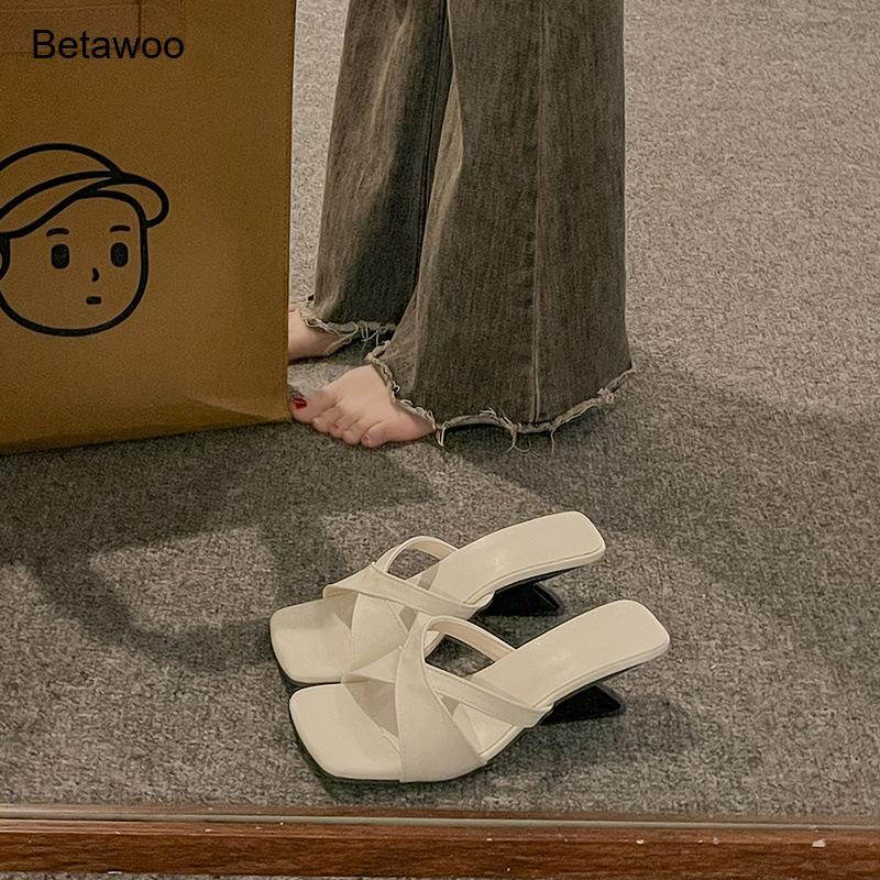 Women's Curved Block Heel Mule - Mule Slip On 评论和价格