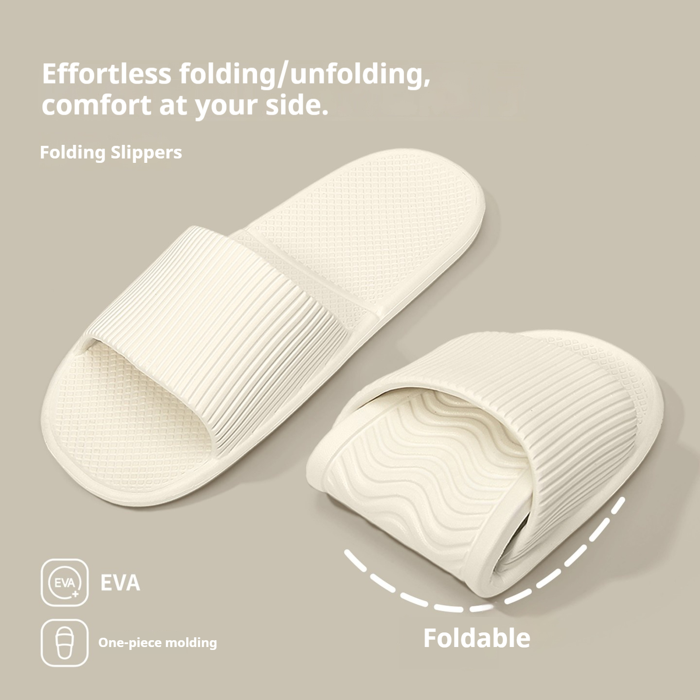 One-piece Mold Foldable Slides - Mule Slip On 评论和价格