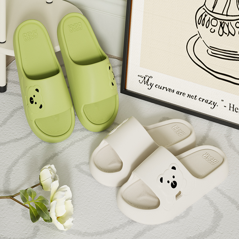 Slippers Bathroom Cartoon Bear - Mule Slip On 评论和价格