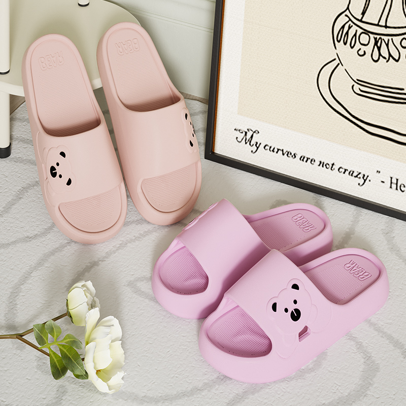 Slippers Bathroom Cartoon Bear - Mule Slip On 评论和价格