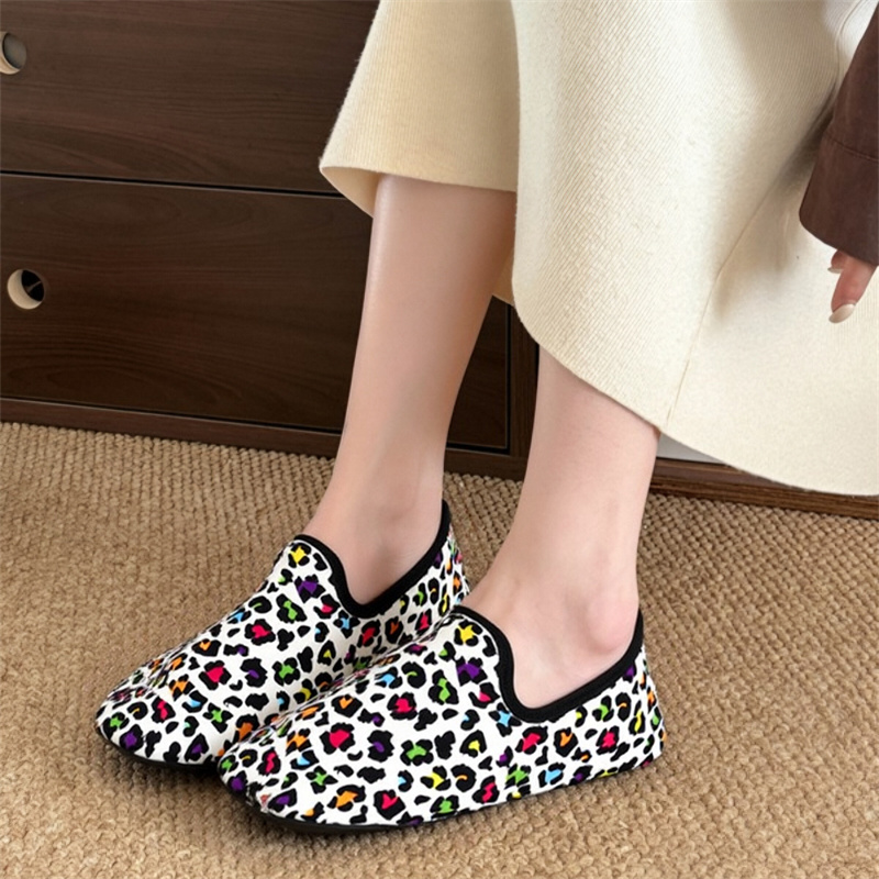Winter Cotton Shoes Women Leop - Loafer Flat Women 评论和价格
