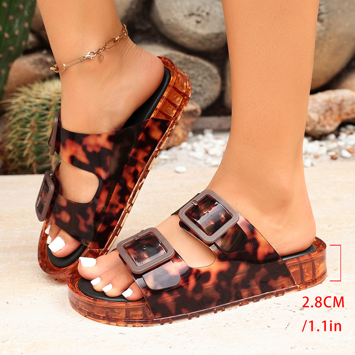 2026 New Women's Leopard Jelly - Jelly Sandal Women 评论和价格