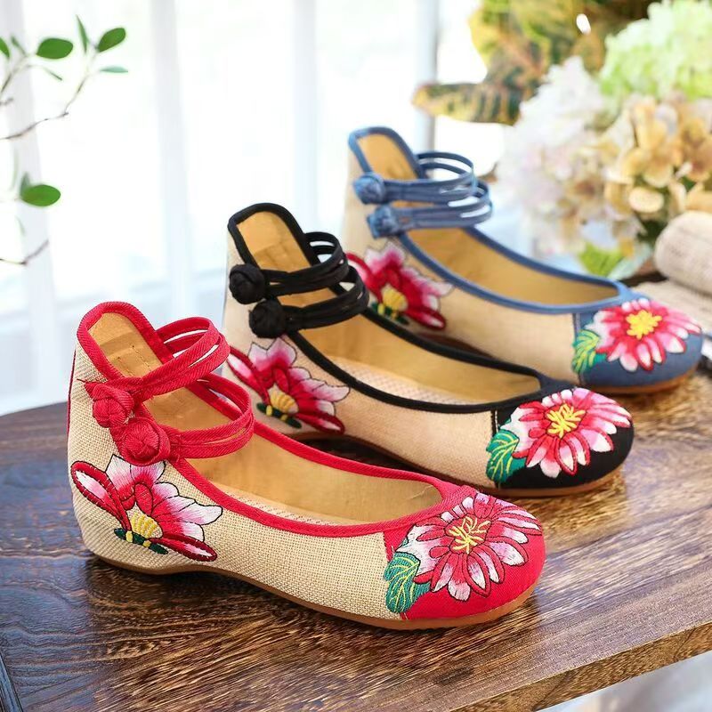 Woman Wedges Embroidered Cloth - Ballet Flat Women 评论和价格