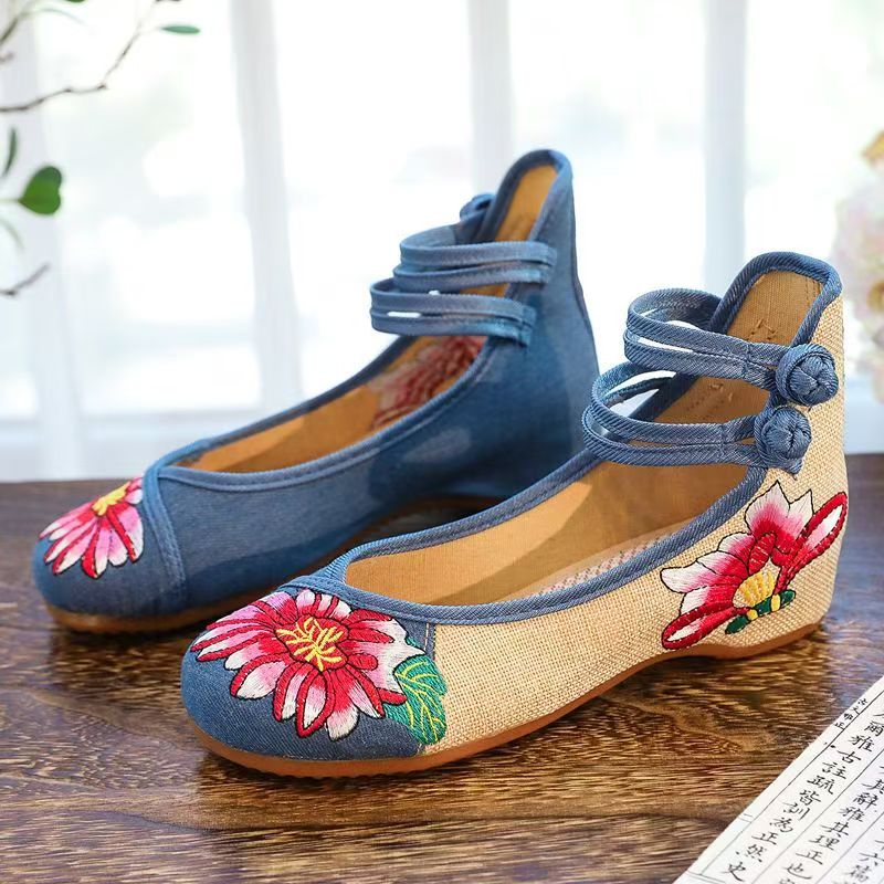 Woman Wedges Embroidered Cloth - Ballet Flat Women 评论和价格