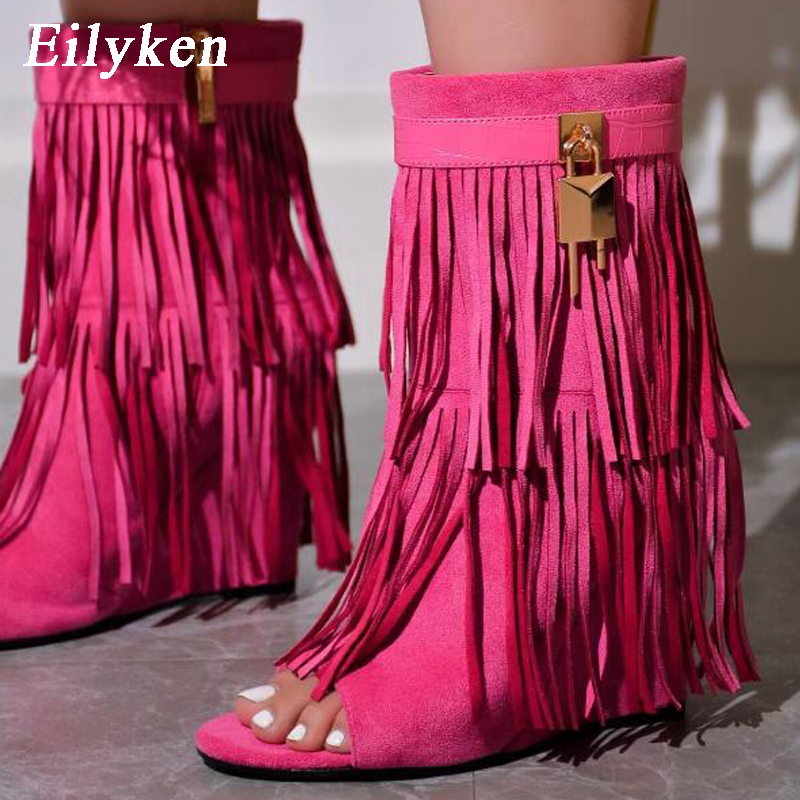 Eilyken Designer Fringe Wedges - Women Shoes Boots 评论和价格