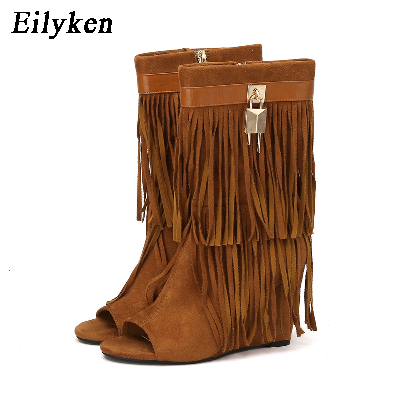 Eilyken Designer Fringe Wedges - Women Shoes Boots 评论和价格